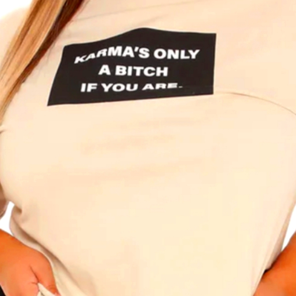 Fashion Nova - Her Name Is Karma Top - Taupe Size Small